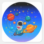 かわいい宇宙ステッカーシート スクエアシール (正面)