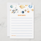 かわいい宇宙タイムカプセルカード惑星ボーイ誕生日 カード (正面)