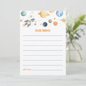 かわいい宇宙タイムカプセルカード惑星ボーイ誕生日 カード (スタンド正面)