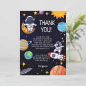 かわいい宇宙テーマ任意の年齢誕生日 サンキューカード (スタンド正面)