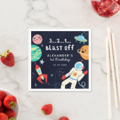 かわいい宇宙テーマ誕生日パーティー スタンダードカクテルナプキン (インサイチュ)