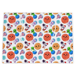 かわいい宇宙パターン抱き枕 ラージペーパーバッグ