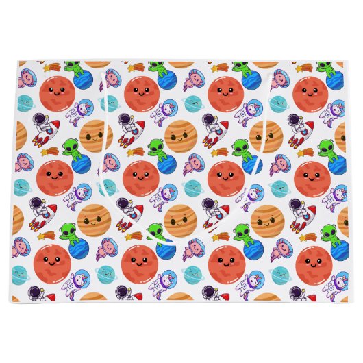 かわいい宇宙パターン抱き枕 ラージペーパーバッグ (正面)