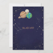 かわいい宇宙パピー宇宙飛行士の誕生日招待状 招待状 (裏面)