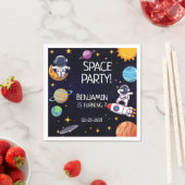 かわいい宇宙パーティー任意の年齢誕生日 スタンダードカクテルナプキン (インサイチュ)