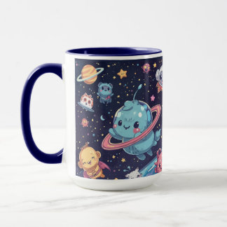 かわいい宇宙マグカップ - 愛らしい銀河デザイン マグカップ