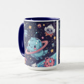 かわいい宇宙マグカップ - 愛らしい銀河デザイン マグカップ (正面左)