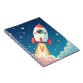 かわいい宇宙ロケットが打ち上がる ノートブック (右側)