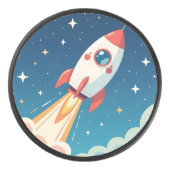 かわいい宇宙ロケットの打ち上げ アイスホッケーパック (正面)