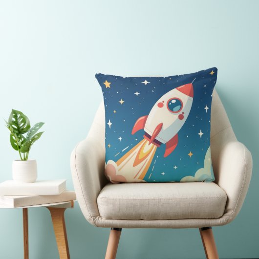 かわいい宇宙ロケットの打ち上げ クッション (椅子)
