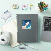 かわいい宇宙ロケットの打ち上げ シール (iPadカバー)