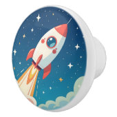 かわいい宇宙ロケットの打ち上げ セラミックノブ (右)