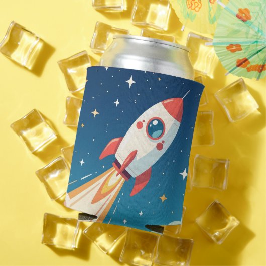 かわいい宇宙ロケットの打ち上げ 缶クーラー (インサイチュ 夏)