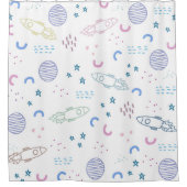 かわいい宇宙ロケットの柄 |シャワーカーテン シャワーカーテン (正面)