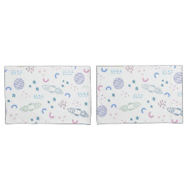 かわいい宇宙ロケットの柄 |枕ケース 枕カバー