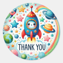 かわいい宇宙ロケットサンキュー