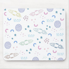 かわいい宇宙ロケット弾のパターン |マウスパッド マウスパッド
