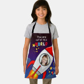 かわいい宇宙ロケット船ブラストオフ誕生日 エプロン (インサイチュ)