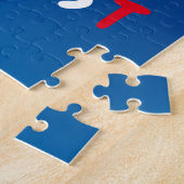 かわいい宇宙ロケット船ブラストオフ誕生日 ジグソーパズル (側面)