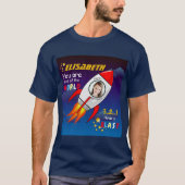 かわいい宇宙ロケット船ブラストオフ誕生日 Tシャツ (正面)