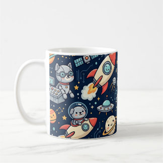 かわいい宇宙ロボット犬マグカップ コーヒーマグカップ