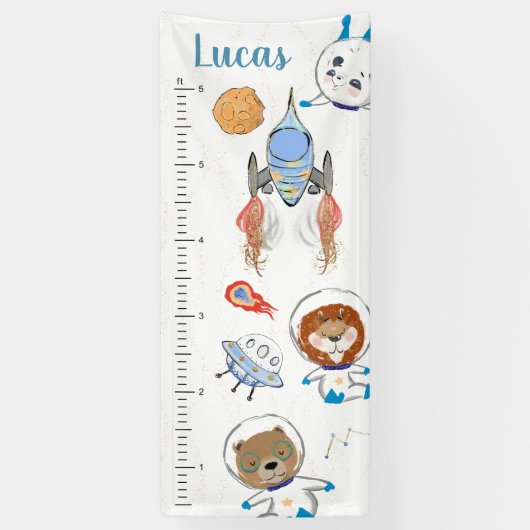 かわいい宇宙動物 | ビニール成長グラフバナー 横断幕 (縦)