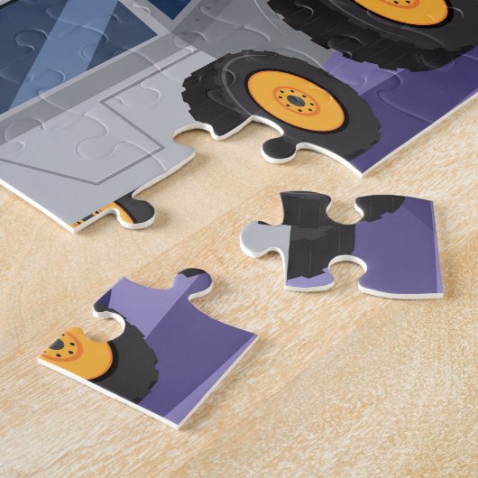かわいい宇宙宇宙飛行士ムーンランディングキッズマンガ ジグソーパズル (側面)