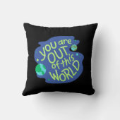 かわいい宇宙引用文「この世の中から出たね」 クッション (裏面)