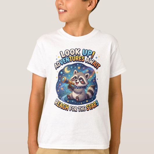 かわいい宇宙探検アライラスト Tシャツ (正面)