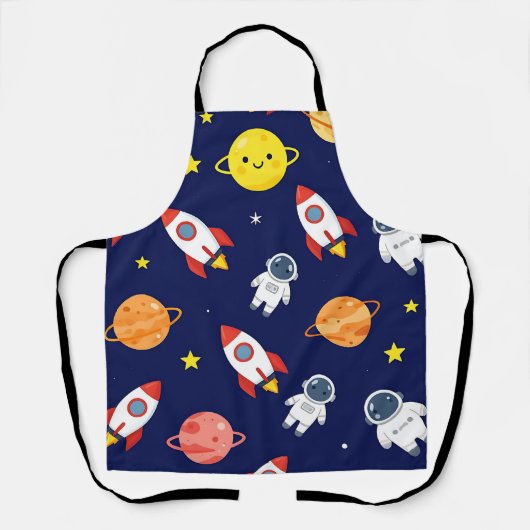 かわいい宇宙探検家の子供向けパターン エプロン (正面)