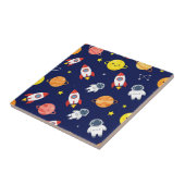 かわいい宇宙探検家の子供向けパターン タイル (側面)