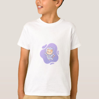 かわいい宇宙探検猫の子供服 Tシャツ