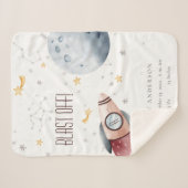 かわいい宇宙星惑星ロケット誕生Stat シェルパブランケット (正面(横))