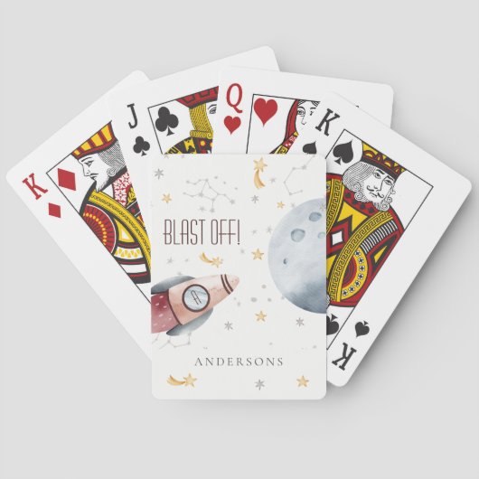 かわいい宇宙星空の惑星モノグラムボーイズ トランプ (裏面)