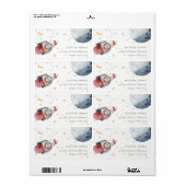 かわいい宇宙星空の惑星誕生日アドレス ラベル (フルシート)