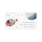 かわいい宇宙星空の惑星誕生日アドレスL ラベル (正面)