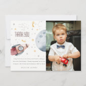 かわいい宇宙星空の惑星 あらゆる年齢の誕生日 サンキューカード (正面)