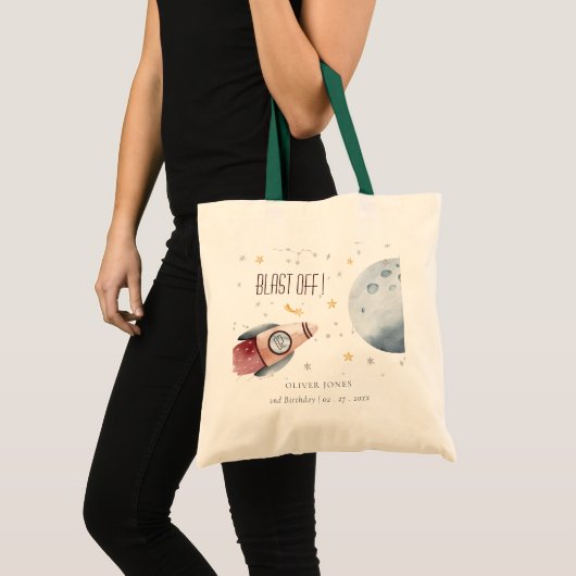 かわいい宇宙星空の惑星Any Age誕生日 トートバッグ (正面(商品))