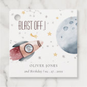 かわいい宇宙星空の惑星Any Age誕生日 フェイバータグ (正面)