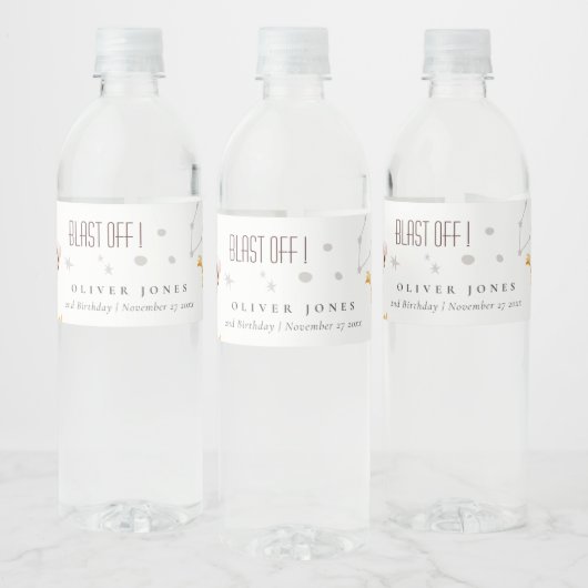 かわいい宇宙星空の惑星Any Age誕生日 ペットボトルラベル (ボトル)