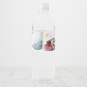 かわいい宇宙星空ロケット赤ちゃんシャワー ペットボトルラベル (裏面)