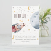 かわいい宇宙星空惑星あらゆる年齢の誕生日 サンキューカード (スタンド正面)