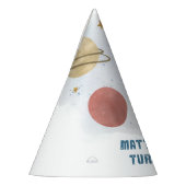 かわいい宇宙水彩惑星の最初の誕生日 パーティーハット (左)