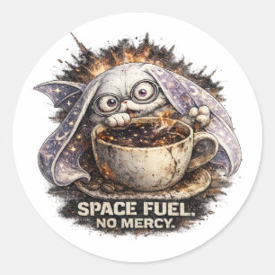 かわいい宇宙燃料うさぎコーヒーハロウィンマジック ラウンドシール