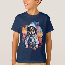 かわいい宇宙犬の宇宙飛行士の子犬 Tシャツ