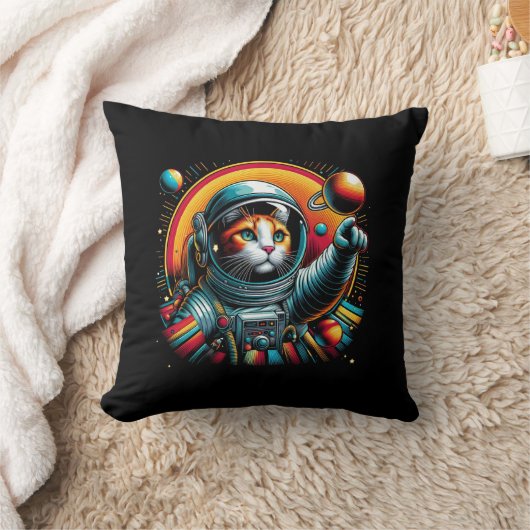 かわいい宇宙猫の枕! クッション (ブランケット)