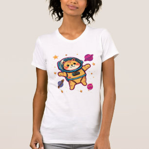 かわいい宇宙猫宇宙飛行士カワイイ銀河Tシャツ Tシャツ