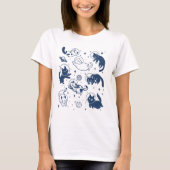 かわいい宇宙猫宇宙飛行士キティギャラクシー愛好家カワイイ Tシャツ (正面)