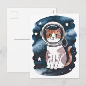 かわいい宇宙猫宇宙飛行士 シーズンポストカード (正面/裏面)