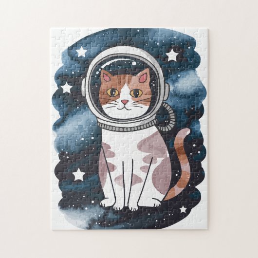 かわいい宇宙猫宇宙飛行士 ジグソーパズル (縦)